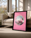Disko Topu - Pembe Fonlu Parlak Poster Tablosu