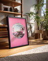 Disko Topu - Pembe Fonlu Parlak Poster Tablosu