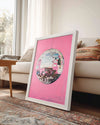 Disko Topu - Pembe Fonlu Parlak Poster Tablosu