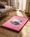 Disko Topu - Pembe Fonlu Parlak Poster Tablosu