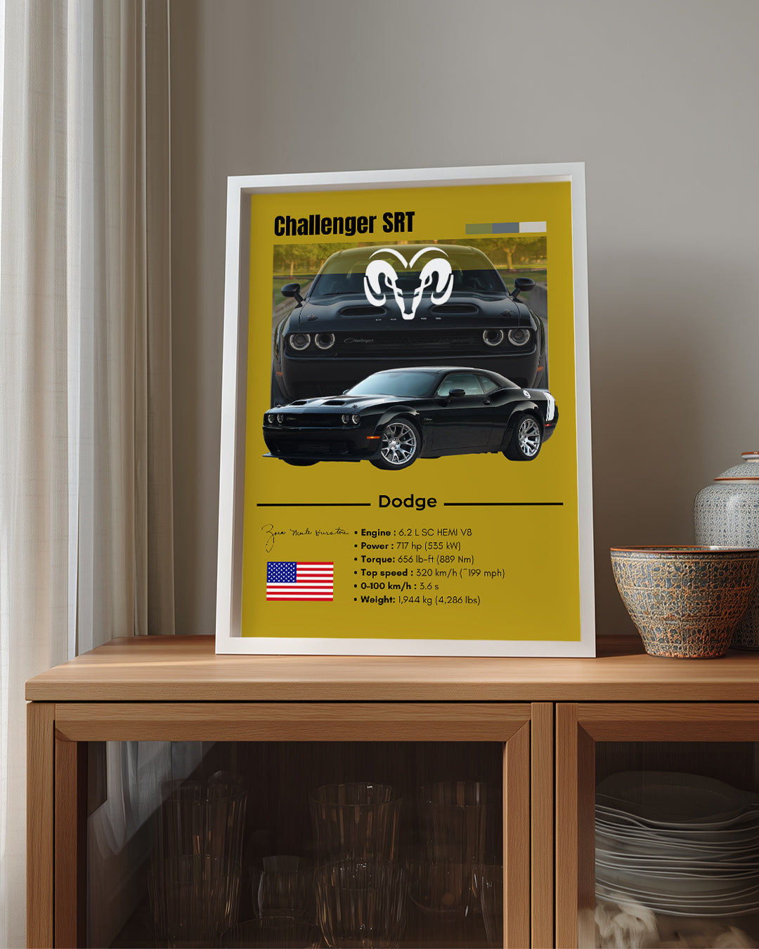 Dodge Challenger SRT Poster Tablosu