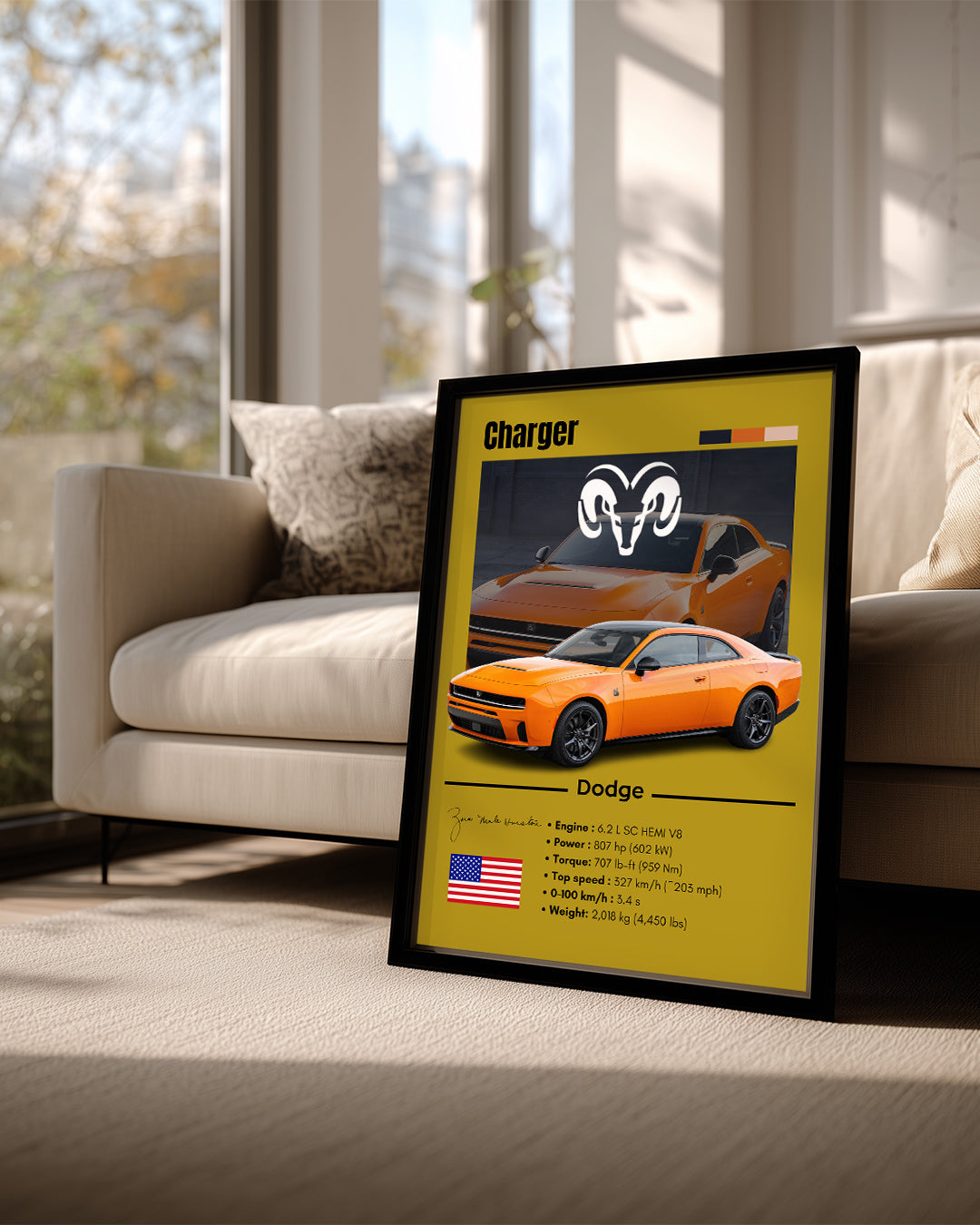 Dodge Charger Poster Tablosu