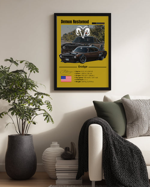 Dodge Demon Restomod Poster Tablosu