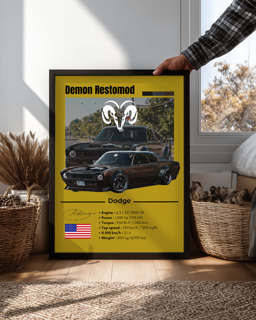 Dodge Demon Restomod Poster Tablosu