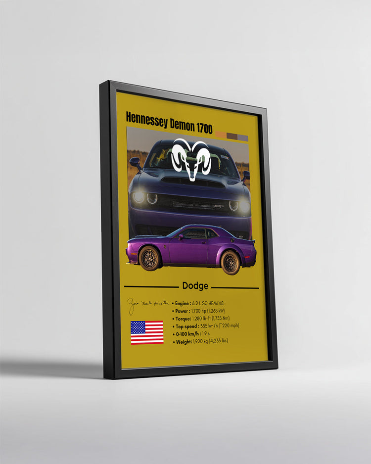 Dodge Hennessey Demon 1700 Poster Tablosu