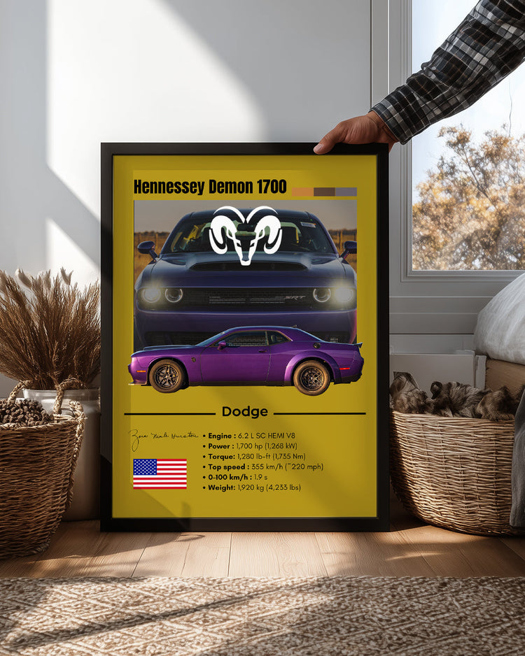 Dodge Hennessey Demon 1700 Poster Tablosu
