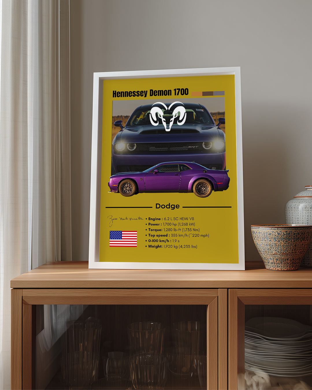 Dodge Hennessey Demon 1700 Poster Tablosu