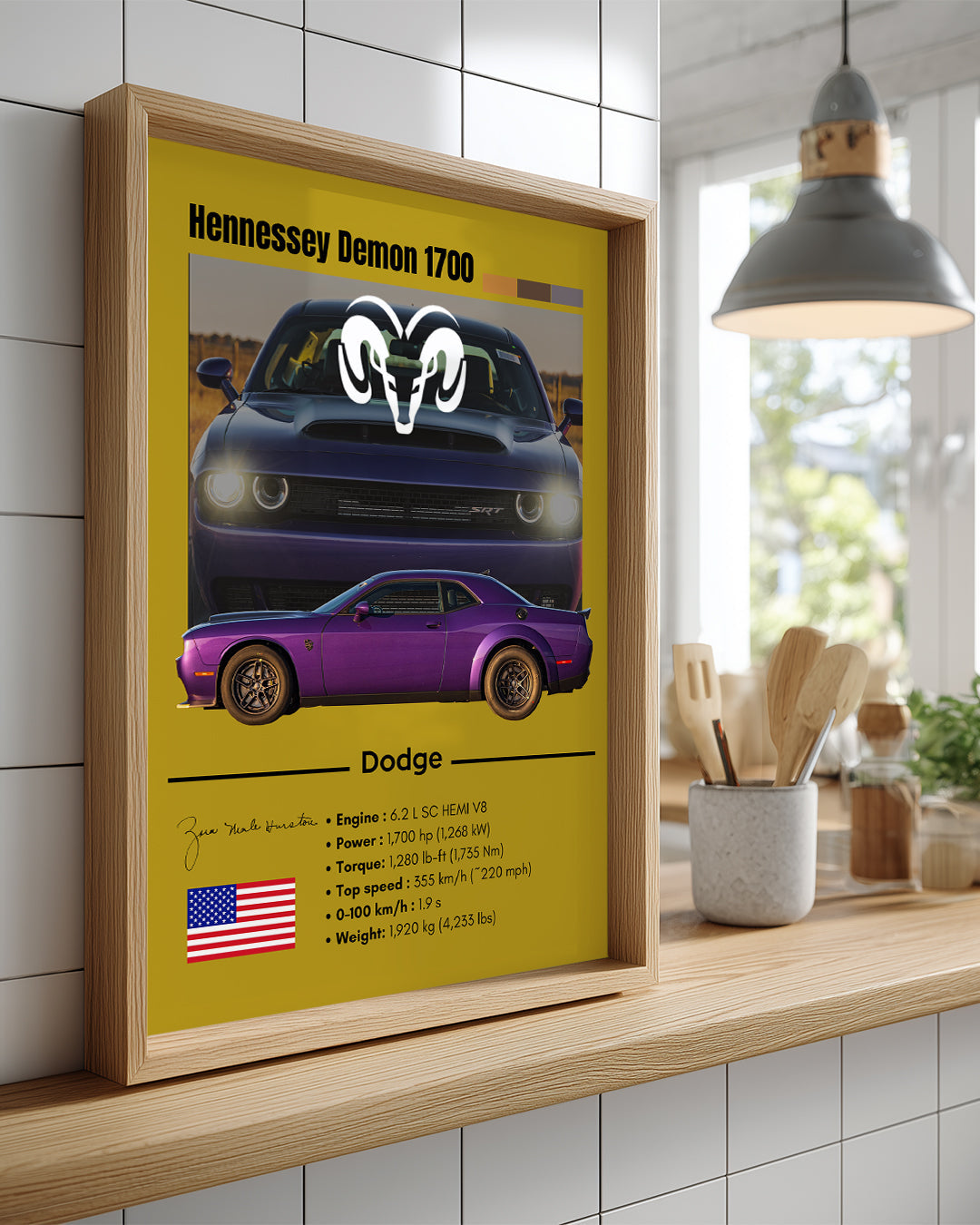 Dodge Hennessey Demon 1700 Poster Tablosu