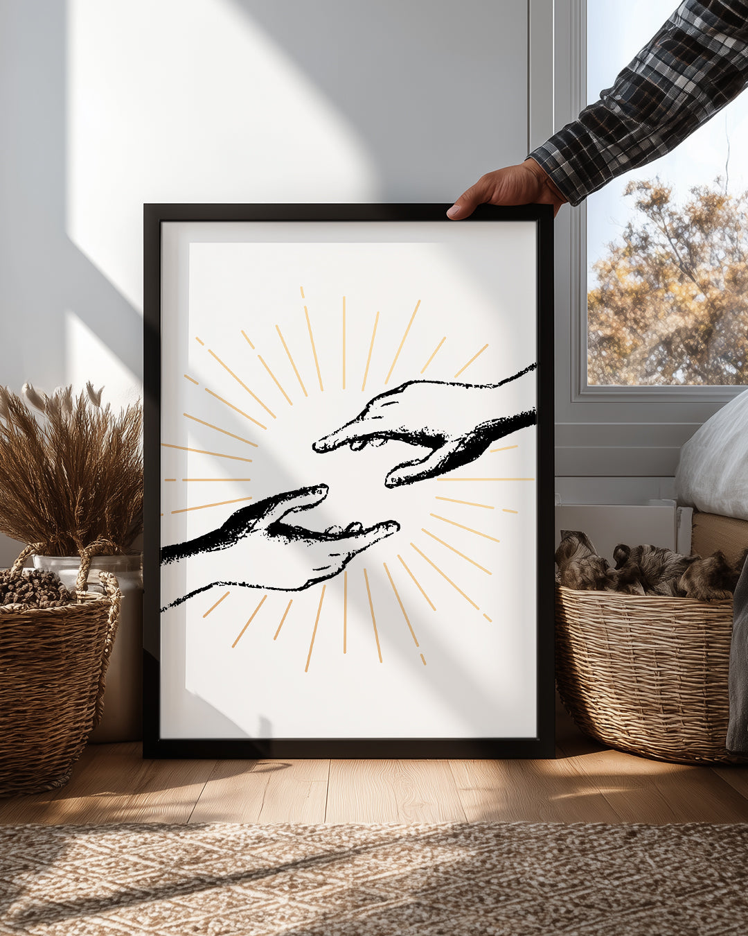Dokunuş - Çizgisel El İlişkisi Poster Tablosu