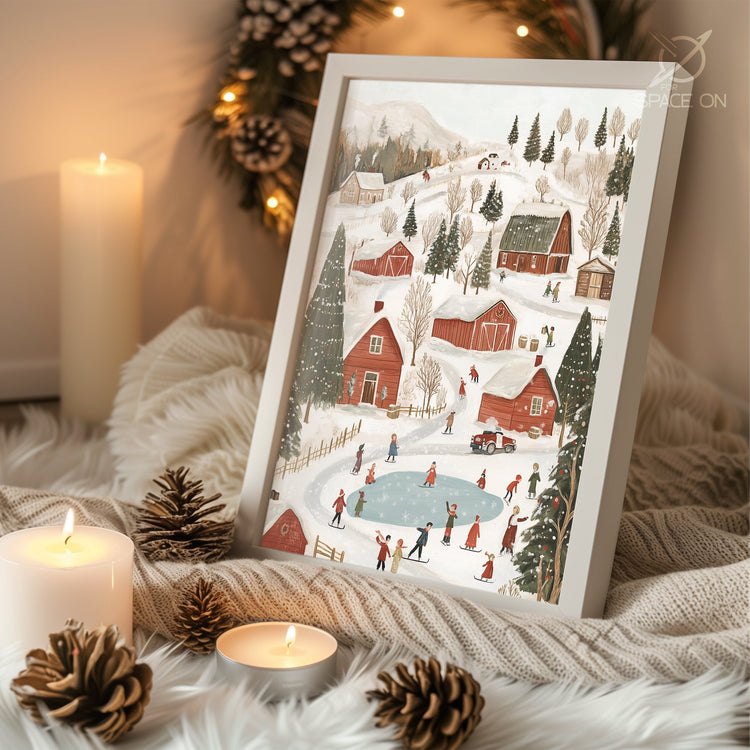 Dreamlike Snow Night Poster Tablosu