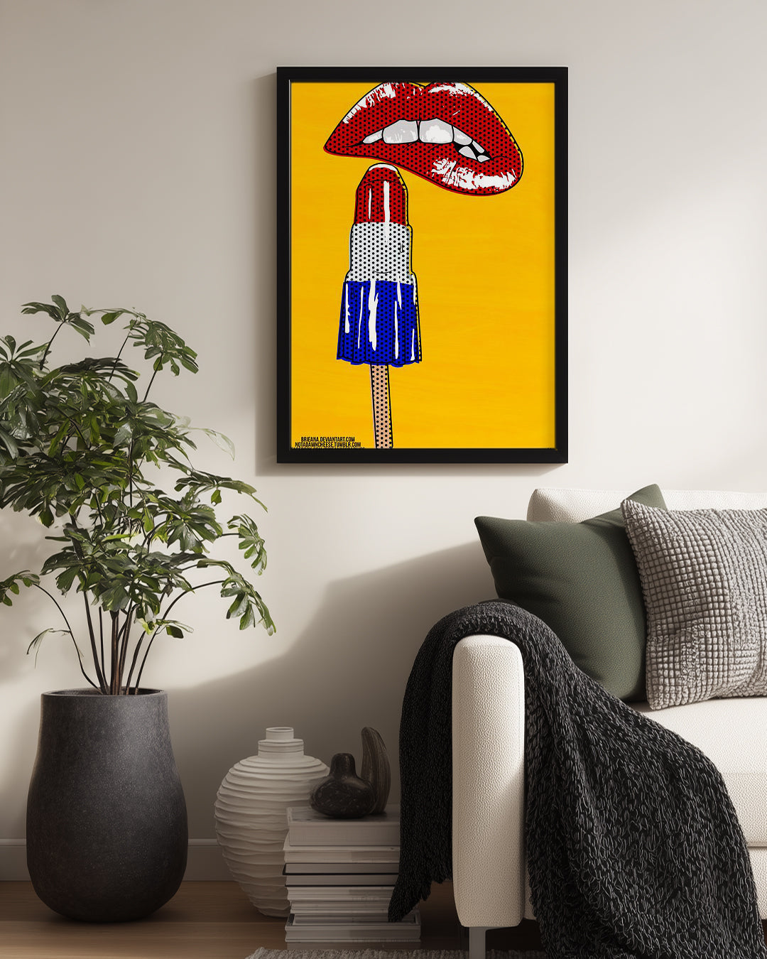 Dudak ve Dondurma - Pop Art Tarzı Poster Tablosu