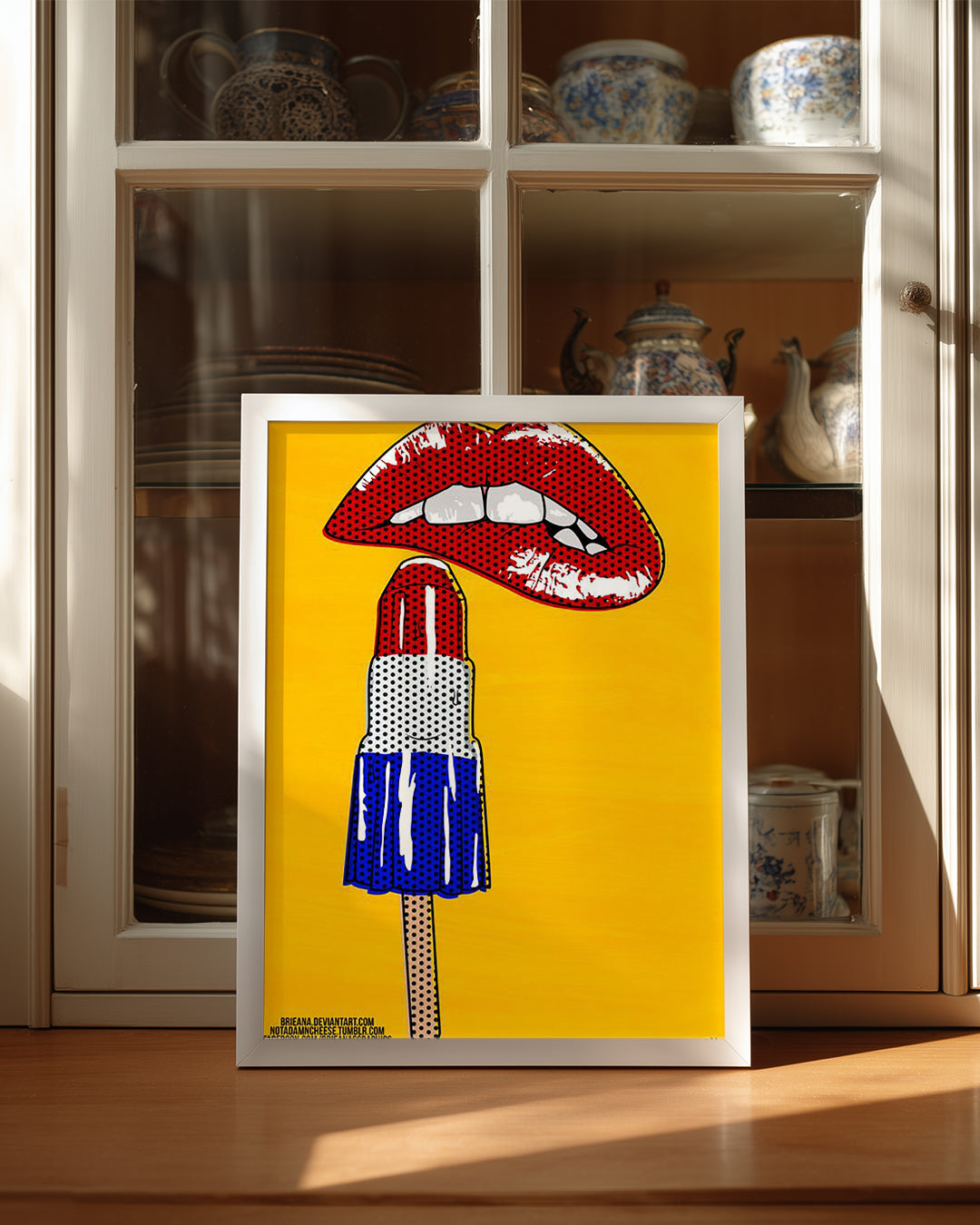 Dudak ve Dondurma - Pop Art Tarzı Poster Tablosu