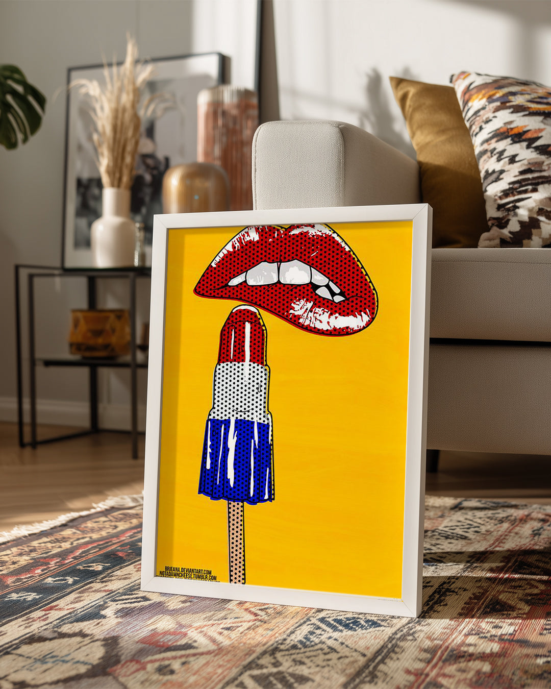 Dudak ve Dondurma - Pop Art Tarzı Poster Tablosu