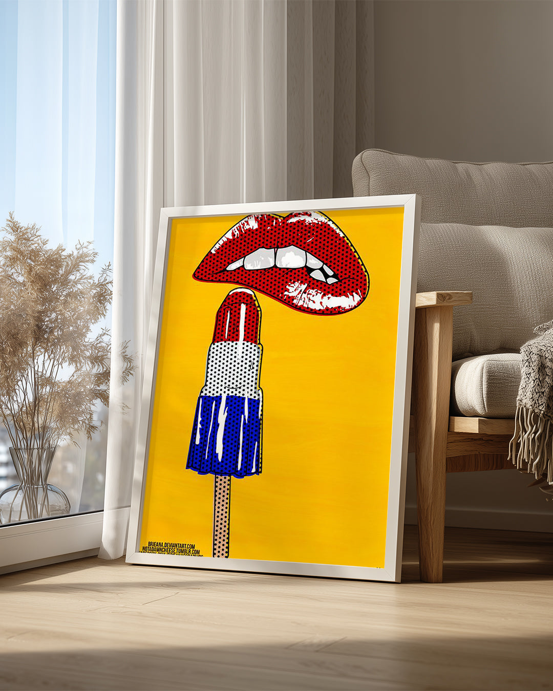 Dudak ve Dondurma - Pop Art Tarzı Poster Tablosu