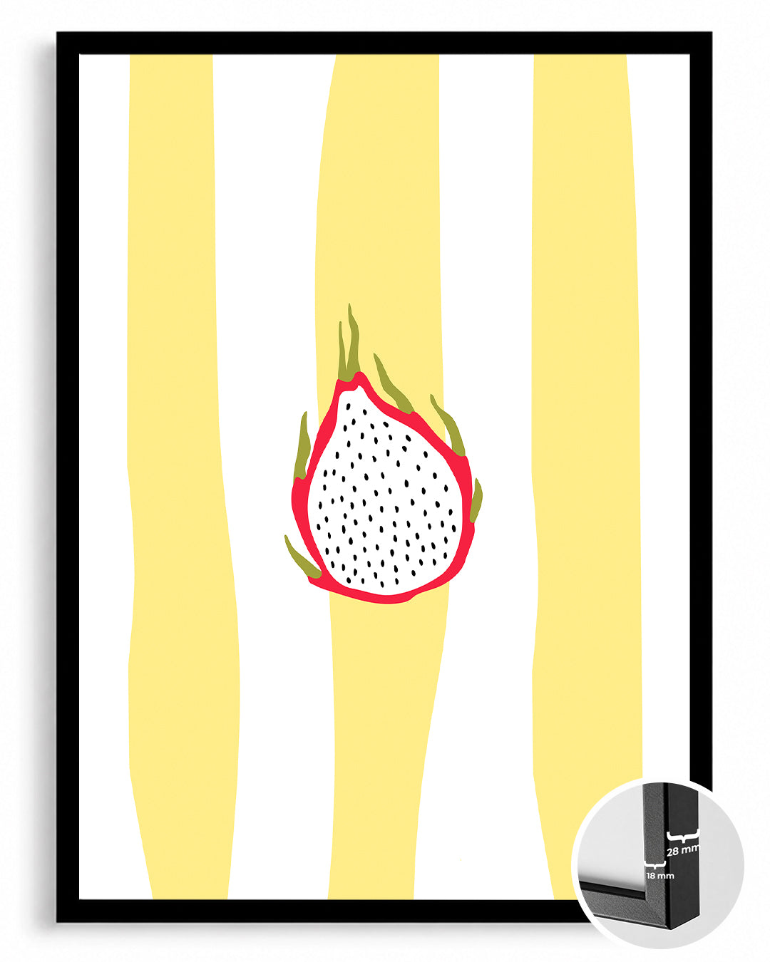 Ejder Meyvesi - Soyut Çizim Deseni Poster Tablosu