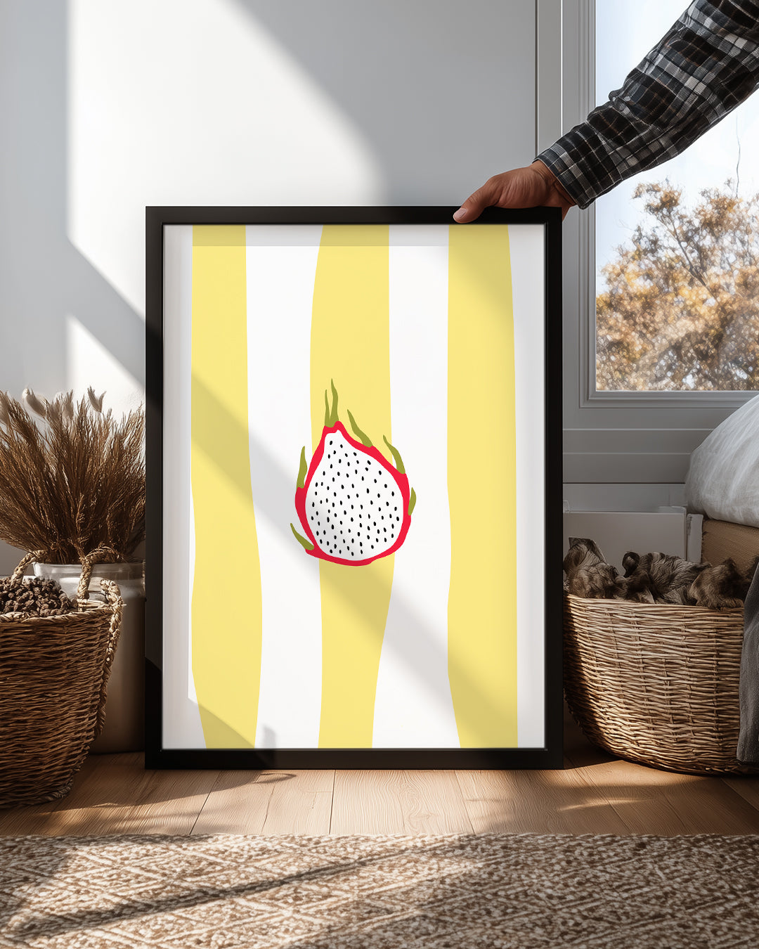 Ejder Meyvesi - Soyut Çizim Deseni Poster Tablosu