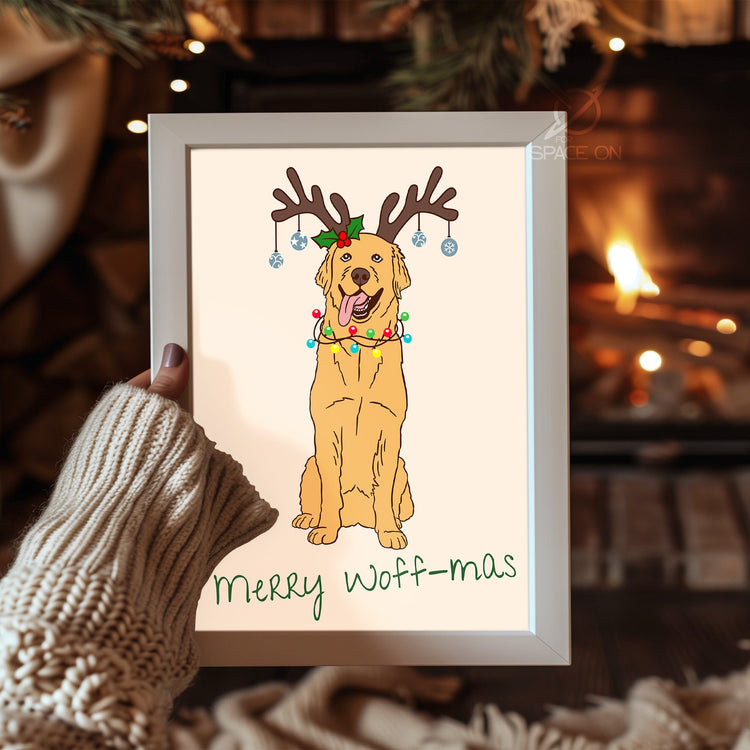 Elk Christmas Scene Poster Tablosu