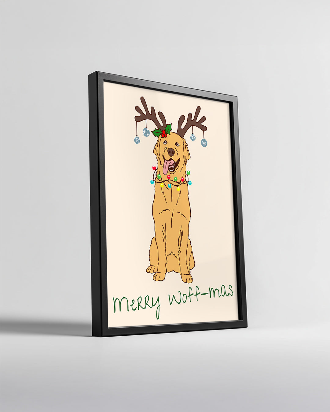 Elk Christmas Scene Poster Tablosu