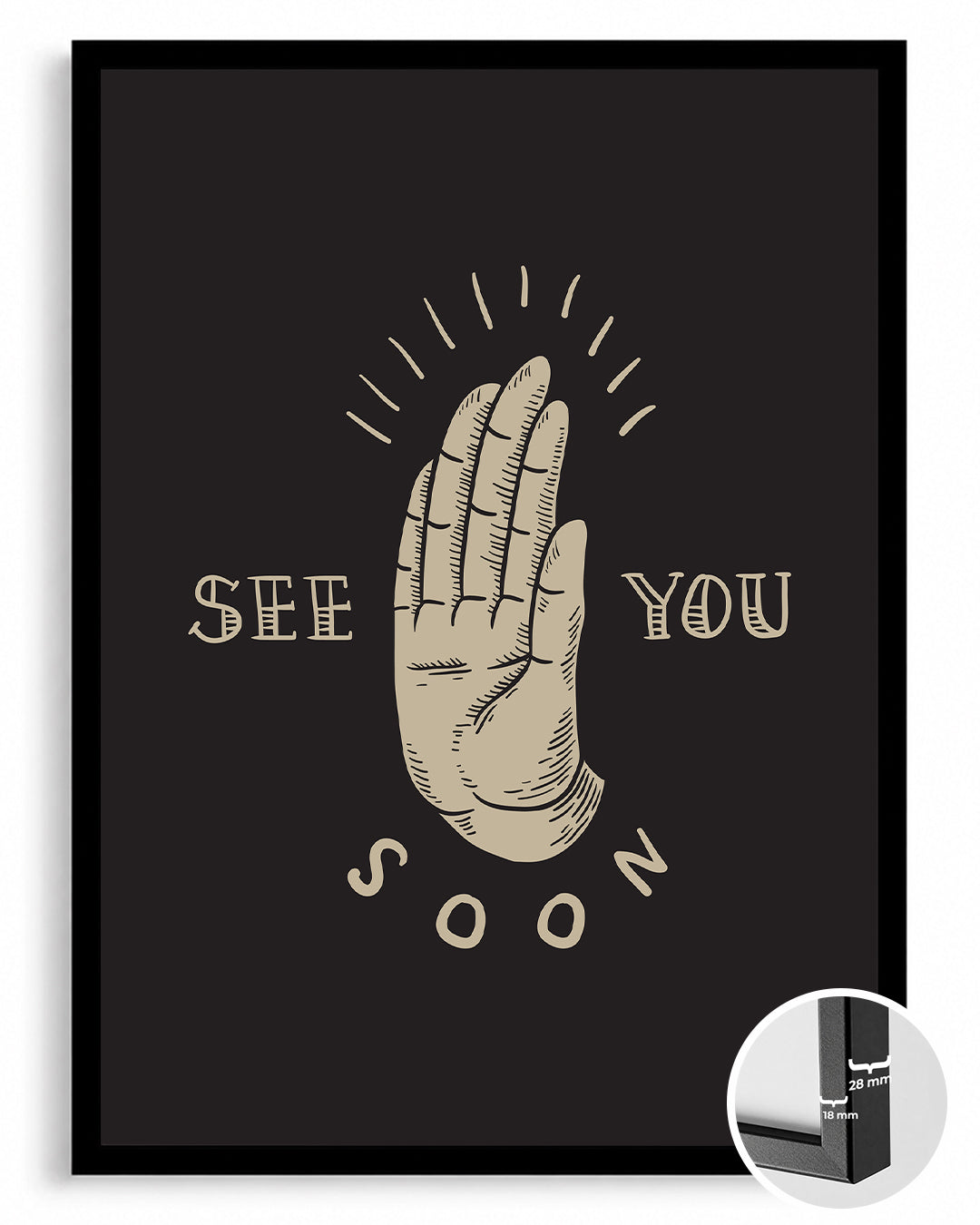 Elveda Selami - Retro El Çizimi Poster Tablosu