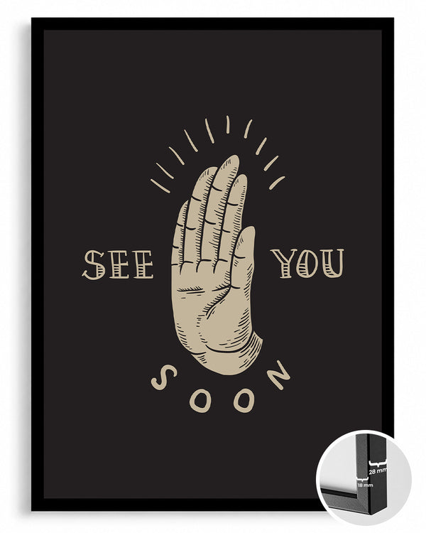 Elveda Selami - Retro El Çizimi Poster Tablosu