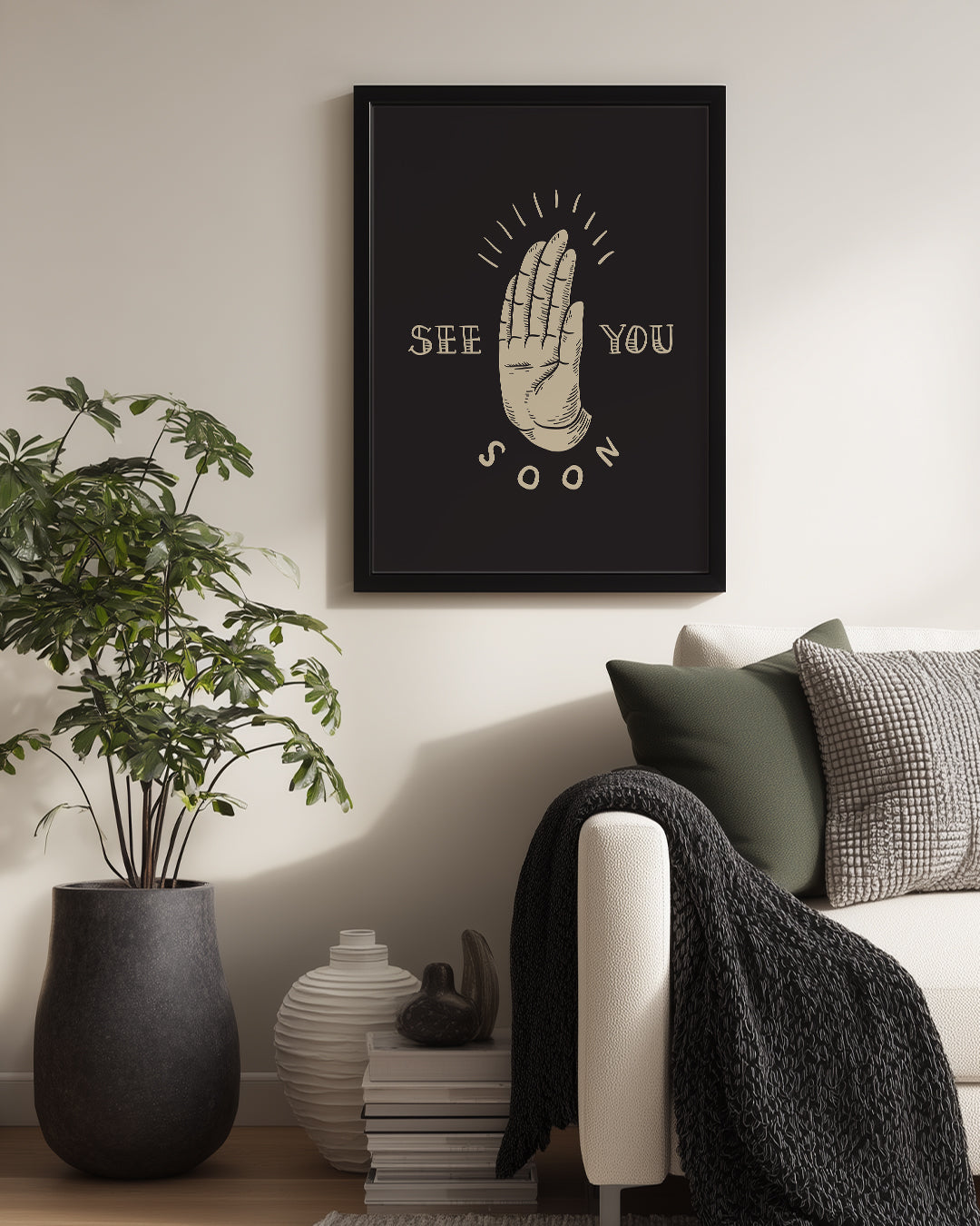 Elveda Selami - Retro El Çizimi Poster Tablosu
