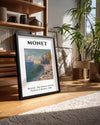 Étretat Plaj ve Falaise d Amont - Claude Monet - 1885 Poster Tablosu