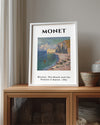 Étretat Plaj ve Falaise d Amont - Claude Monet - 1885 Poster Tablosu