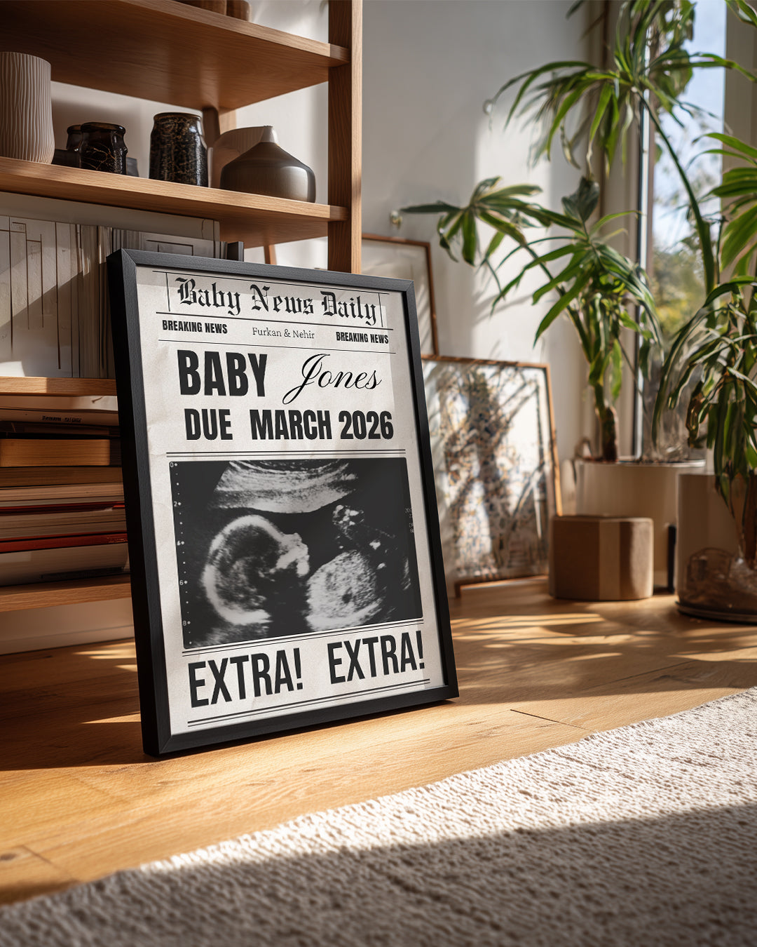 Extra! Extra! – Kişiselleştirilebilir Hamilelik Duyuru Posteri