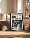 Extra! Extra! – Kişiselleştirilebilir Hamilelik Duyuru Posteri