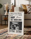 Extra! Extra! – Kişiselleştirilebilir Hamilelik Duyuru Posteri
