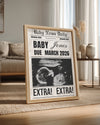 Extra! Extra! – Kişiselleştirilebilir Hamilelik Duyuru Posteri