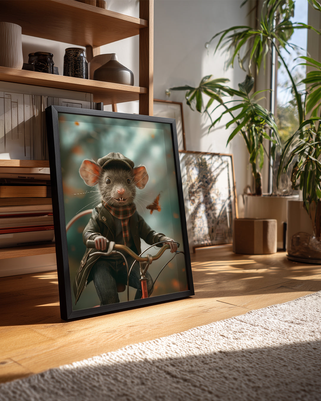 Fare - Şapkalı Bisikletli Poster Tablosu