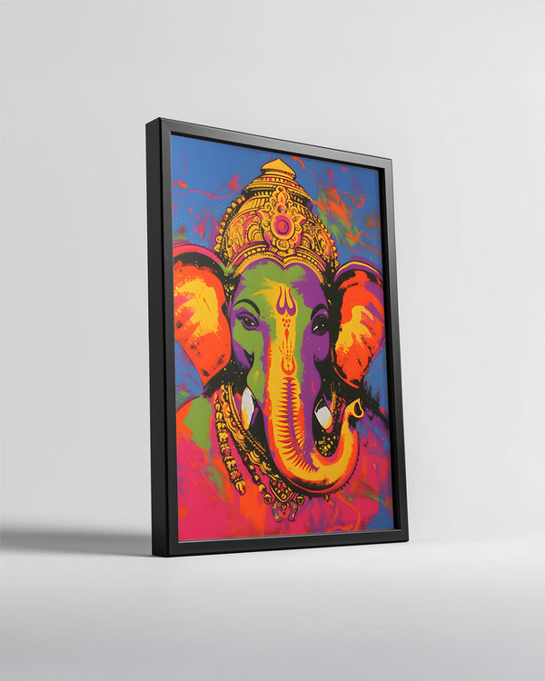 Farklı Renkli Fil - Renkli Sanat Çizimi Poster Tablosu