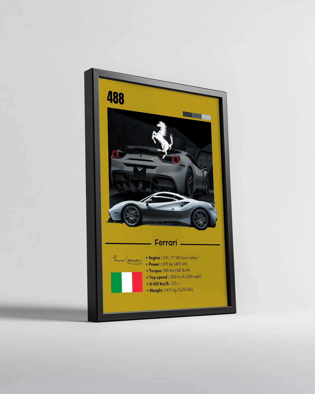Ferrari 488 Poster Tablosu