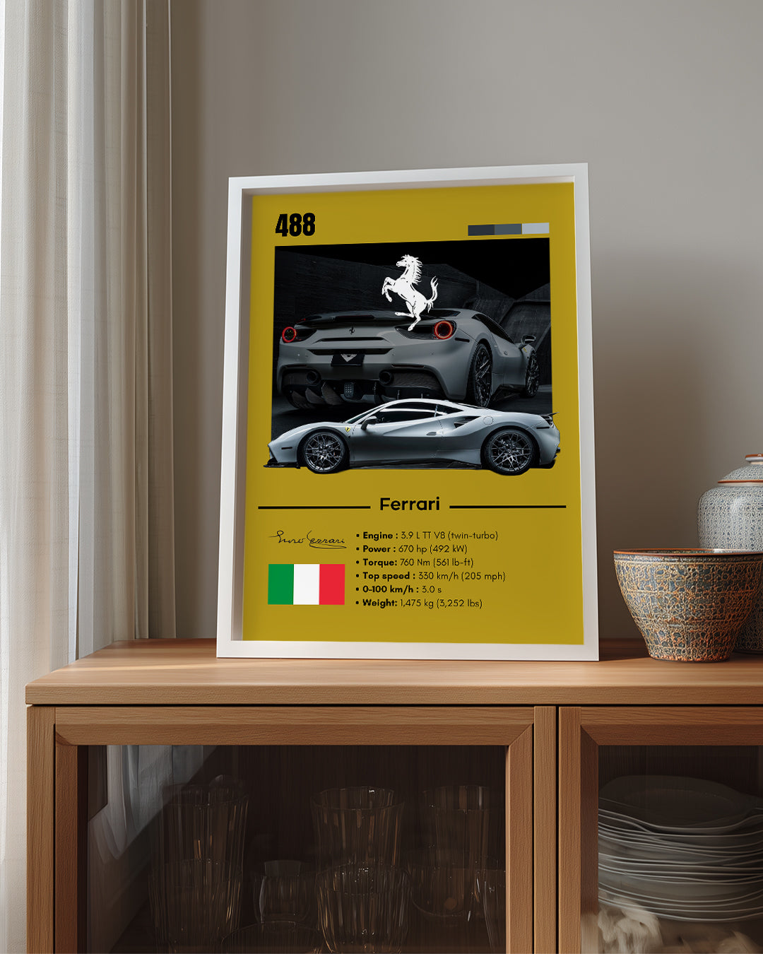 Ferrari 488 Poster Tablosu