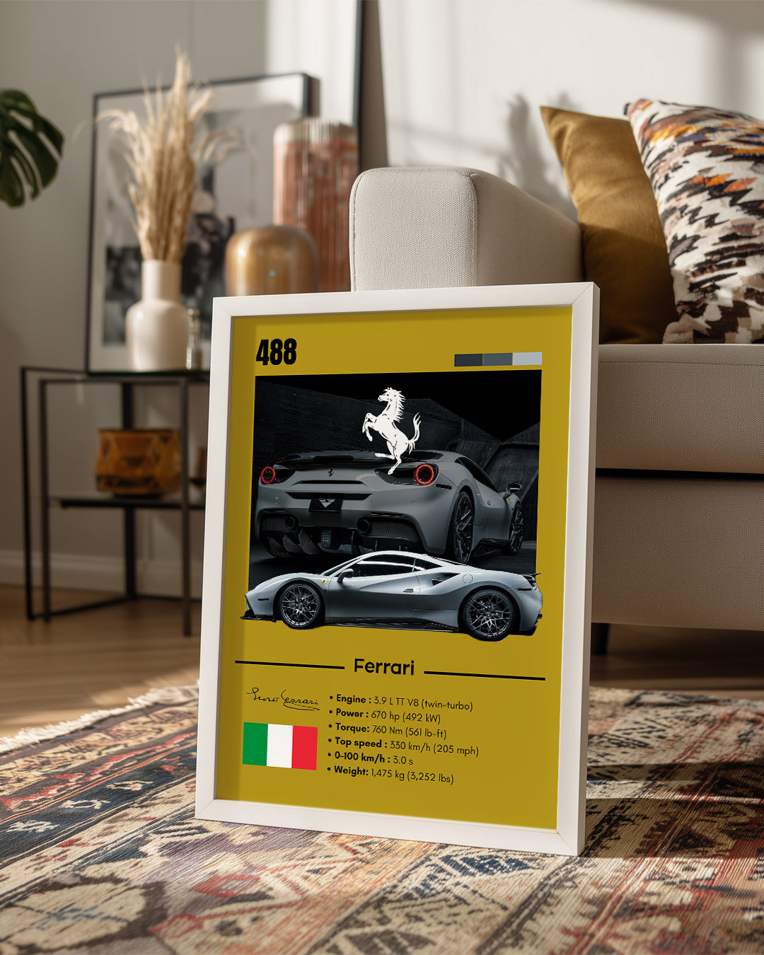 Ferrari 488 Poster Tablosu