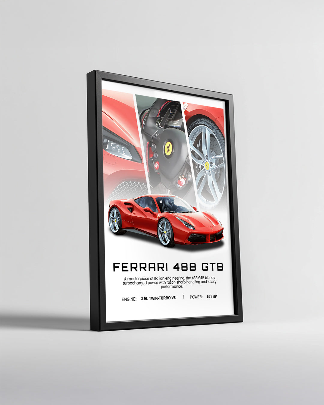 Ferrari 488 GTB Poster Tablosu