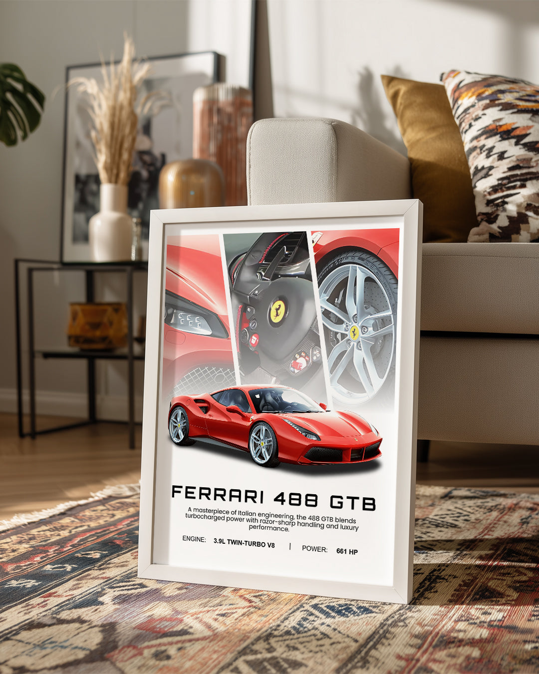 Ferrari 488 GTB Poster Tablosu