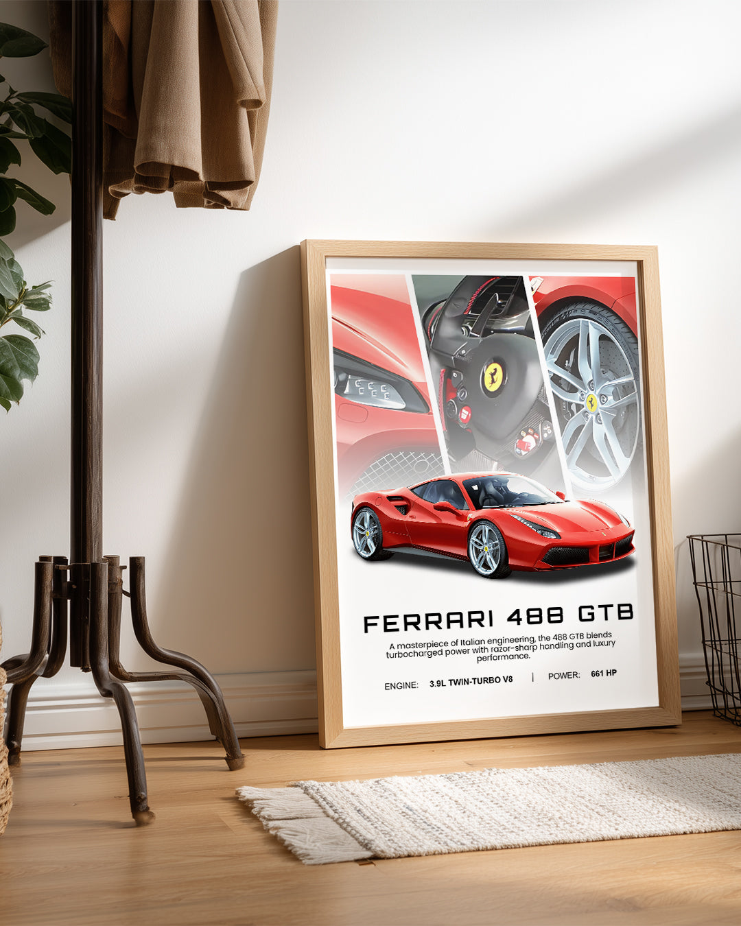 Ferrari 488 GTB Poster Tablosu