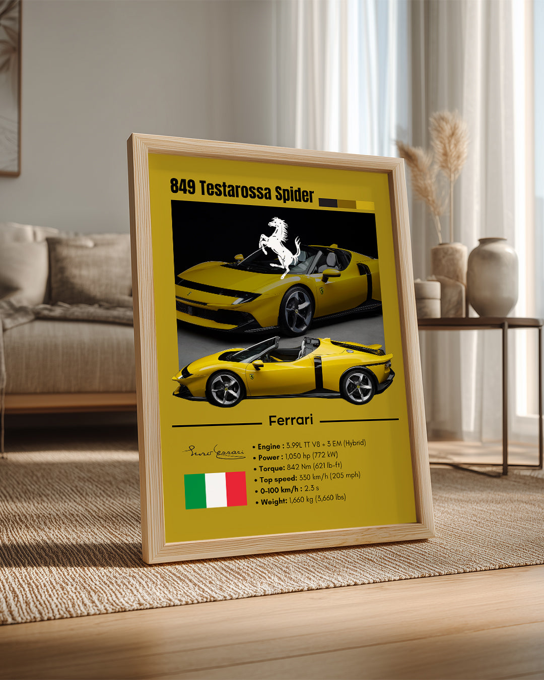 Ferrari 849 Testarossa Spider Poster Tablosu