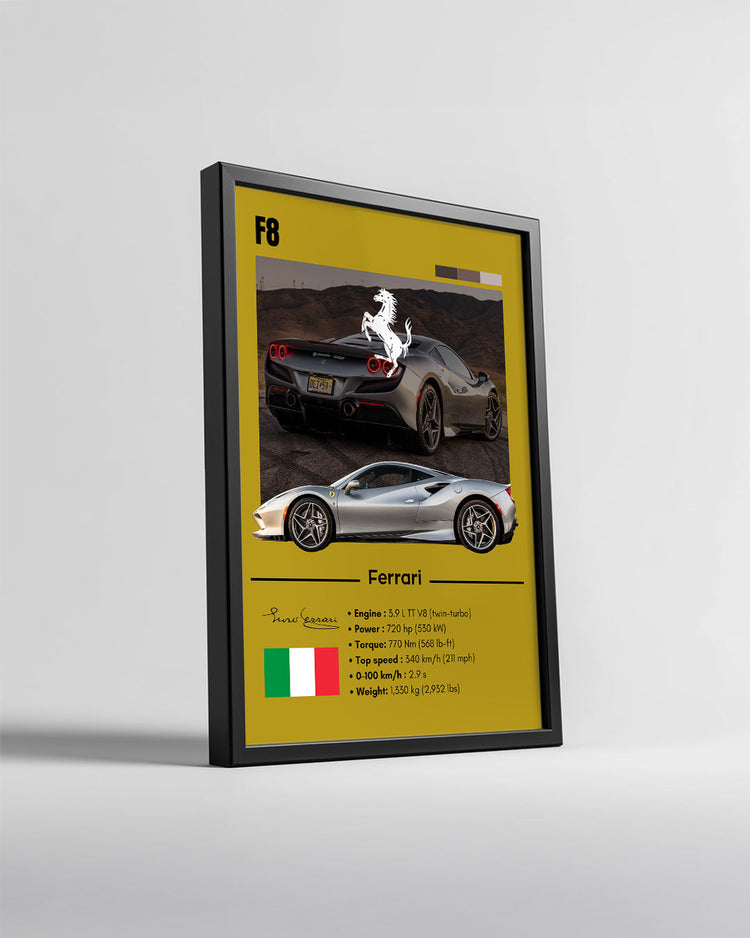 Ferrari F8 Poster Tablosu