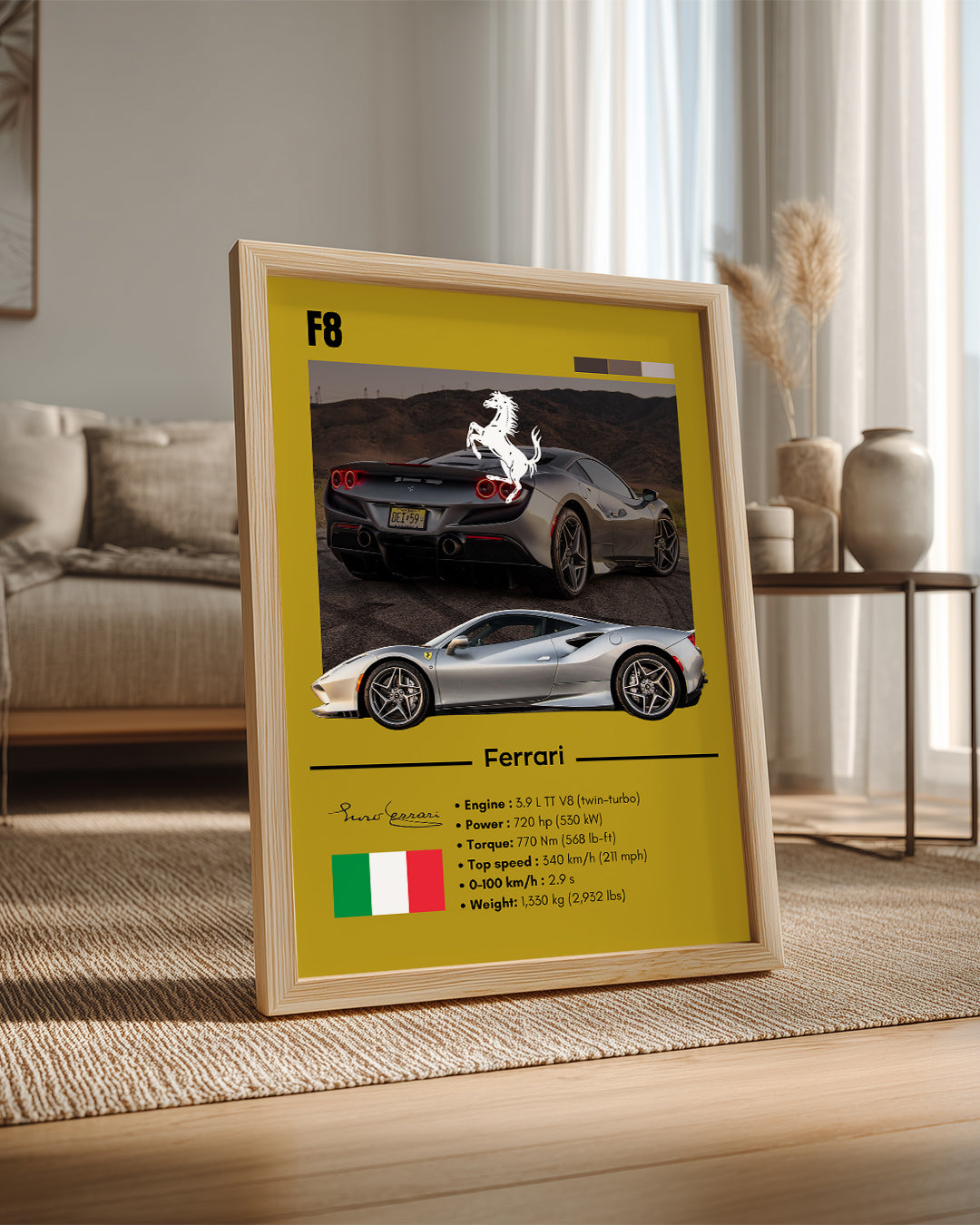 Ferrari F8 Poster Tablosu