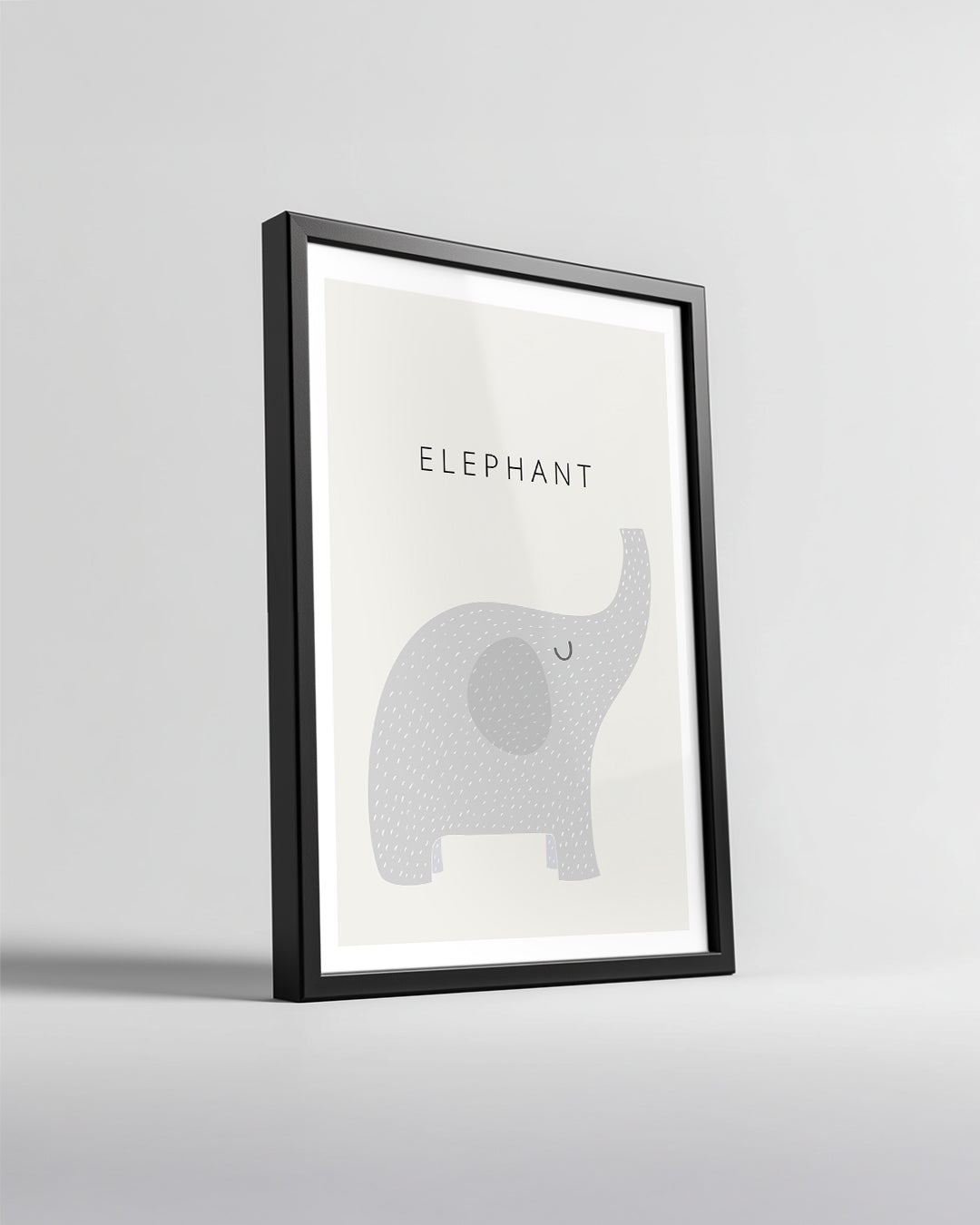 Fil - Gri Renkli Gövde Poster Tablosu