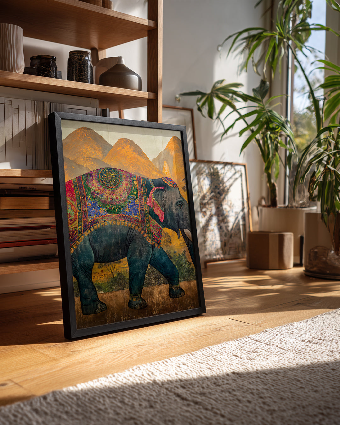 Fil - Renkli Desenler ile Süslü Poster Tablosu
