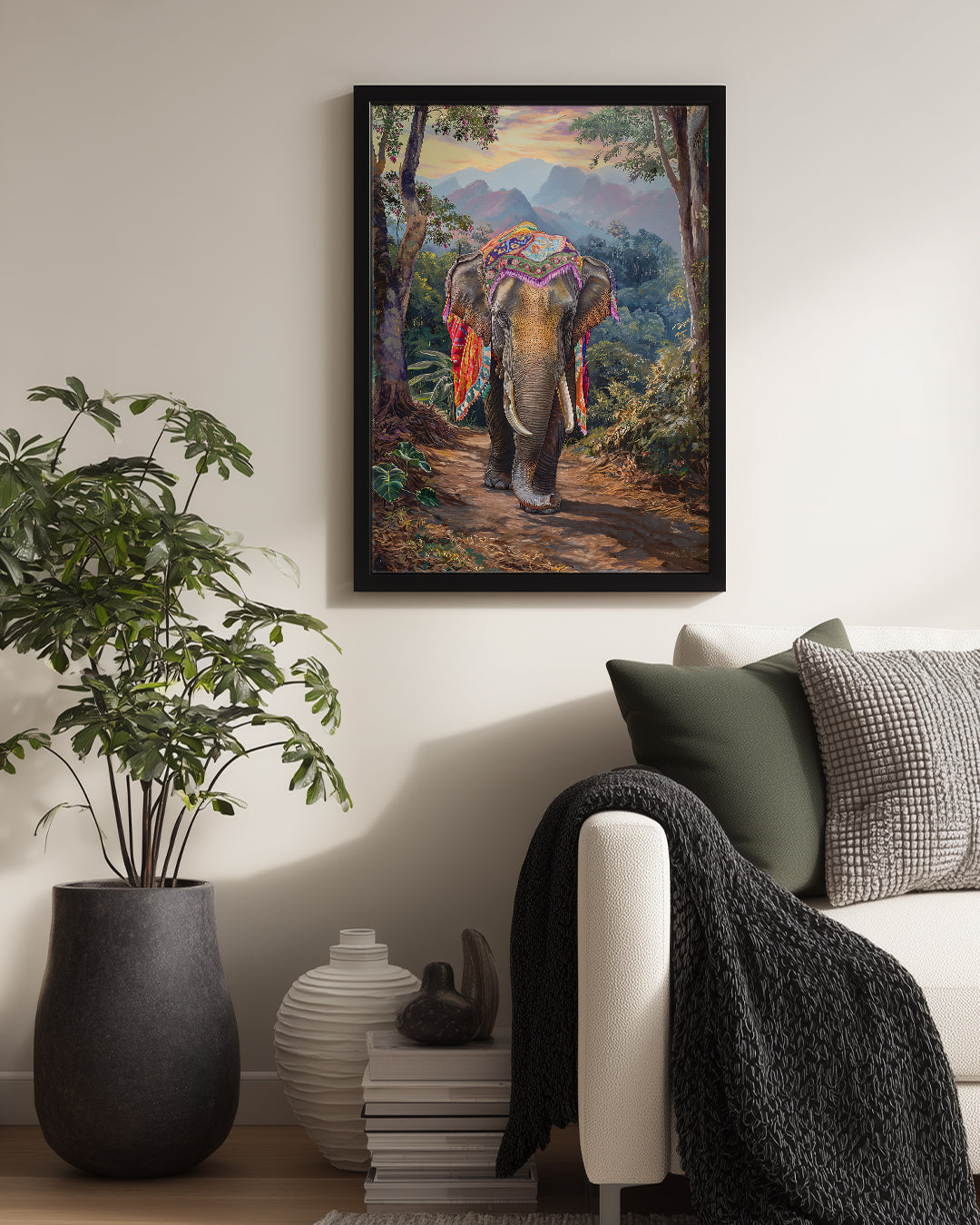 Fil - Renkli Seyahat Yastığı Poster Tablosu