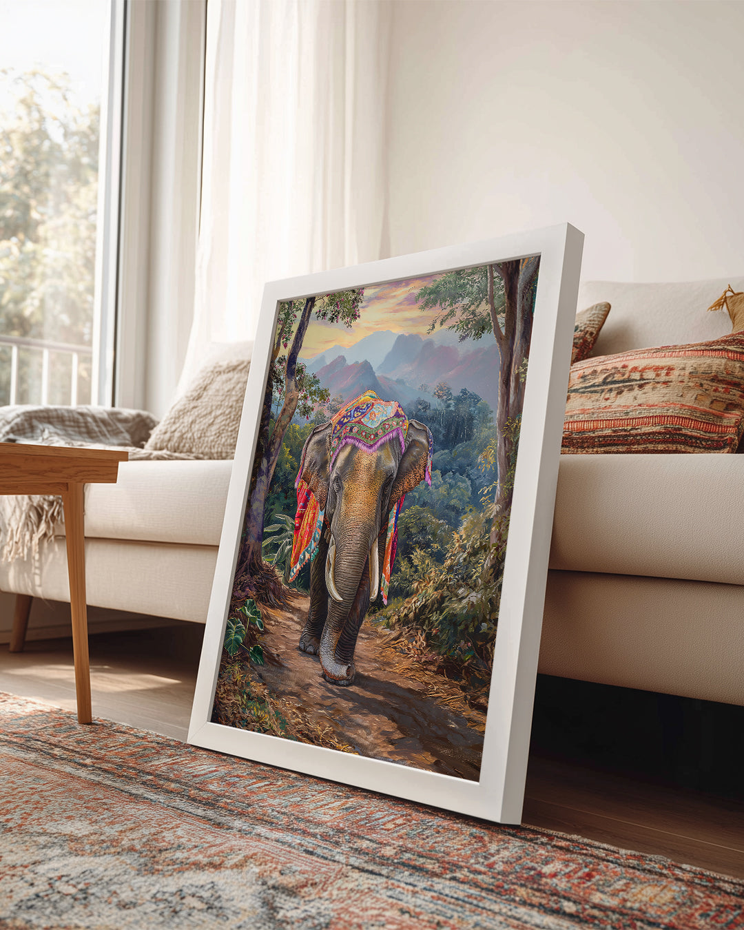 Fil - Renkli Seyahat Yastığı Poster Tablosu
