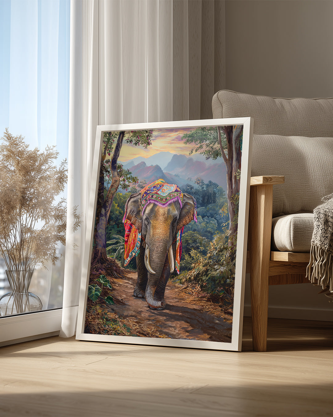Fil - Renkli Seyahat Yastığı Poster Tablosu