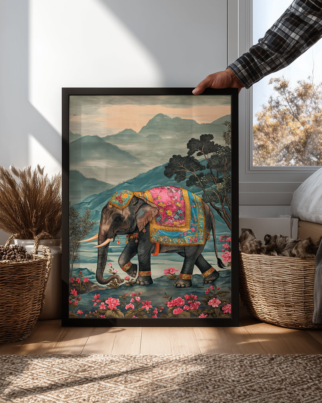 Fil - Renkli Süslemeler Poster Tablosu