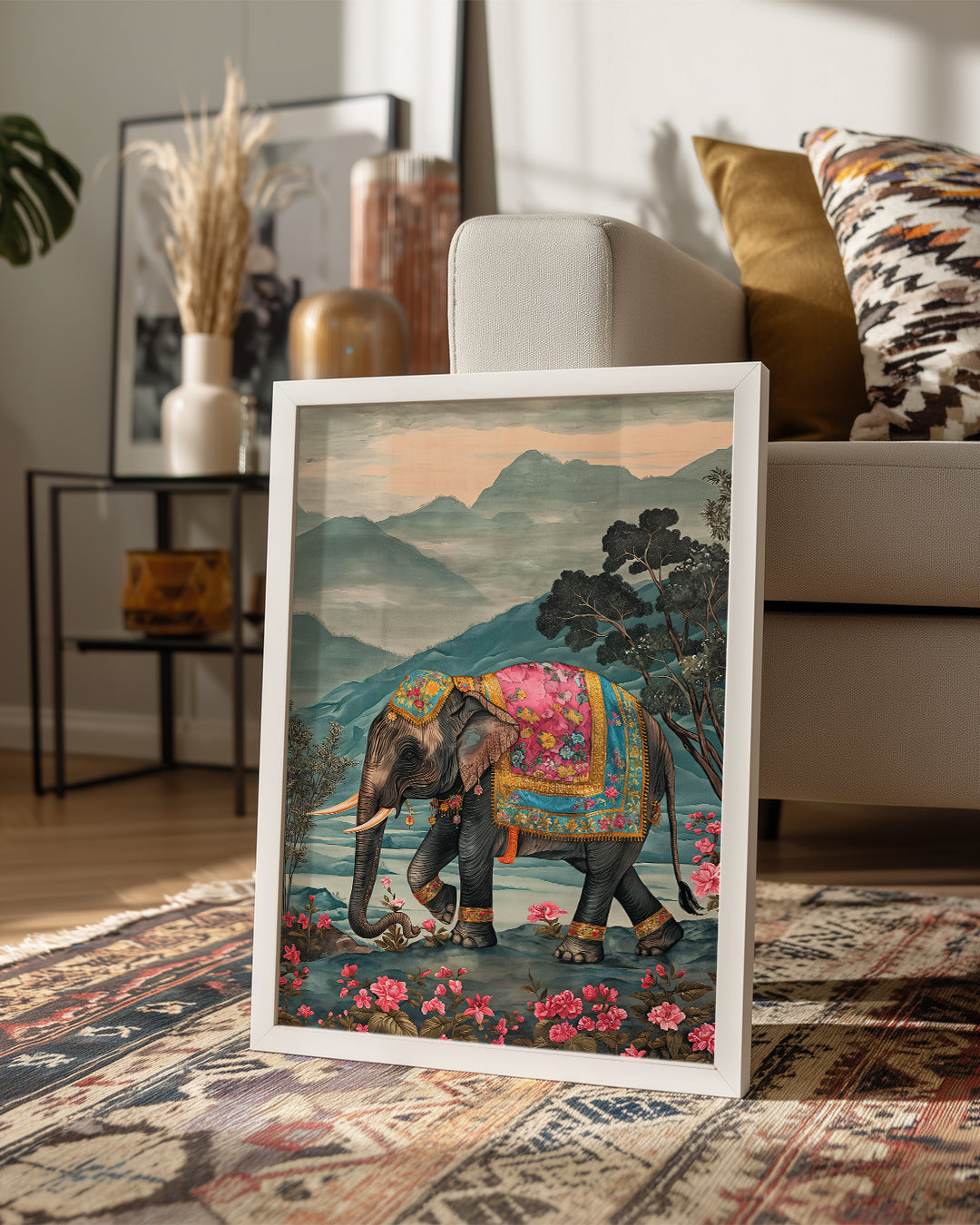 Fil - Renkli Süslemeler Poster Tablosu