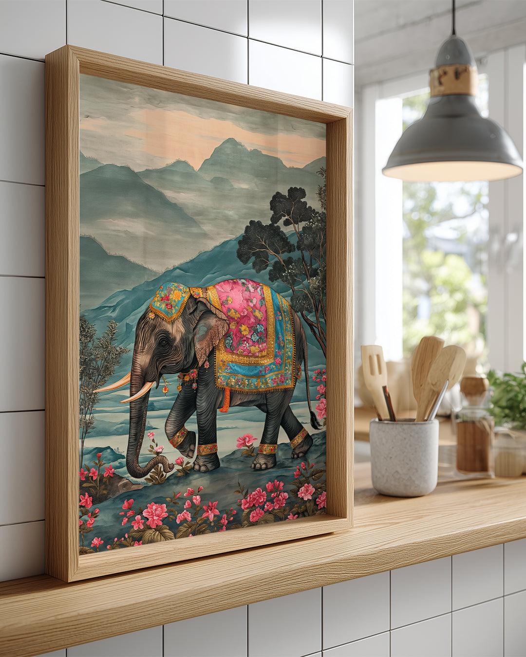 Fil - Renkli Süslemeler Poster Tablosu
